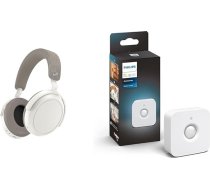 Sennheiser Momentum 4 bezvadu austiņas ar Bluetooth - ar adaptīvu trokšņu slāpēšanu kristālskaidriem zvaniem - 60 stundu akumulatora darbības laiks - regulējama skaņa un Philips Hue kustības sensors iekštelpās