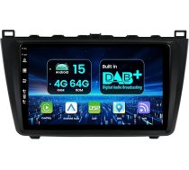 Autoradio Android 15 priekš Mazda 6 GH 2007-2012 Iebūvēts DAB+ Carplay/Android Car/DSP -4G+64G - Kamera + Mikrofons - 9 collu IPS 2 DIN stūres vadības stūres RDS WiFi BT DAB 360 kamera