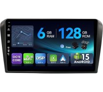 [6G+128G,Octa-Core] - MSD Autoradio für Mazda 3 (2006-2012) | Android 15 GPS Navi Radio | CarPlay Android Auto Lenkradsteuerung Dual-Band WiFi DSP DAB | Rückfahrkamera MIC | 2 Din 9 Zoll