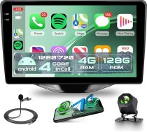 4G + 128G Android 15 auto radio Toyota Aygo Peugeot 108 Citroen C1 2015-2020 Bezvadu Carplay Android auto 9 collu Inch Incell Touchscreen radio ar GPS navigāciju WiFi Bluetooth FM/RDS/EQ/USB/SWC aizmugures