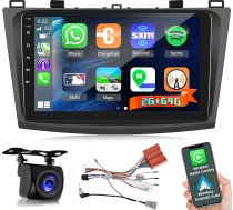 9 collu Android auto radio Mazda 3 2009-2013 ar bezvadu CarPlay un Android Car, 2G + 64G radio ar ekrānu, EQ DSP, WiFi, FM RDS, GPS, Bluetooth, tālvadības pults ar stūres ratu + atpakaļgaitas kamera, MIC