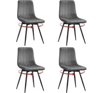 Dining Room Chairs Set of 4 Rotatable Velvet Kitchen Chairs Dining Chairs with Backrest, Metal Legs, Padded Chairs for Dining Room, Kitchen, Ergonomic, Dark Grey