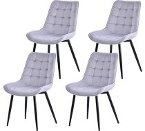 Dining Room Chairs Set of 4 - Modern Ergonomic Chairs in Scandinavian Design - Comfortable Upholstered Seats 53 x 43 cm for Dining Room, Living Room or Office