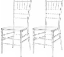 Transparent Acrylic Stackable Chair, Pack of 2, Shatter-Free Plastic Chairs for Dining Room, Patio & Event with Ergonomic Seat (45 x 39 x 92 cm)