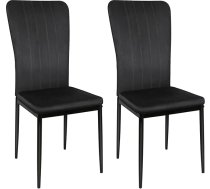 Homewell Dining Room Chairs, Set of 2, Ergonomic Back with Steel Frame, High-Quality Flannel with Thickened Sponge, Comfortable Home and Kitchen Furniture (2, Black)