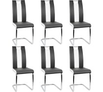 Homewell Dining Room Chairs, Set of 6, U-Shape Ergonomic Backrest Steel Frame, High-Quality PU Leather with Thickened Sponge, Modern Cantilever Kitchen Chair (6, Black)