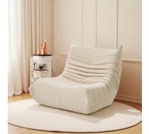 Bean Bag Sofa Floor Sofa, Floor Chair with Backrest, Lazy Sofa with Ergonomic Design, Fireplace Chair, Reading Chair, Comfortable, Reclining Chair, Meditation Chair for Bedroom, Living Room, Lambswool (Beige)
