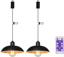 2 Rūpnieciskā piekaramā lampa ar akumulatoru Tālvadības pults Akumulatora piekaramā gaisma Griestu lampa bez elektrības Akumulatora darbināmas laternas lapenei Dārza balkons Kempings Dekorēšana Dāvana