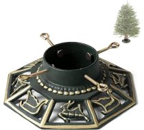 Ventray Ziemassvētku eglīšu statīvs, 34 x 34 x 14 cm, klasisks kvadrātveida priežu eglītes statīvs īstām eglītēm (astoņstūra formas)