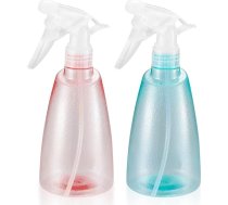 Juliyeh ūdens izsmidzinātāja pudeles 500 ml, ūdens izsmidzinātāja pudeles augiem, plastmasas izsmidzinātāja pudeles, izsmidzinātājs mājas uzkopšanai, dārzam, frizētavai, augiem, ziediem - rozā/zaļā krāsā, 2 gab. iepakojumā