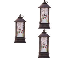 UKCOCO 3 dāvanu komplekts LED nakts gaismas Ziemassvētku rotājums Ziemas skatuves glitter laterna Ziemassvētku piekaramā laterna LED dekoratīvā laterna Rokas lampa Ziemassvētku vēja lampa LED