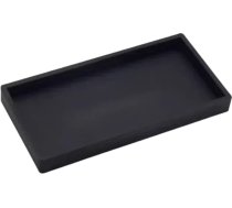 Melns silikona organizatora paliktnis, 20 x 10 x 1,8 cm, dekoratīvs uzglabāšanas paliktnis vannas istabai, izlietnei, viesnīcai, mājai