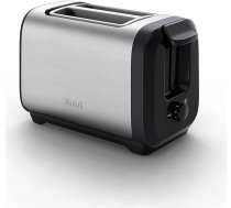 Tefal Subito TT5S1DE0 divplūsmu grauzdētāja ar maizītes sildītāju, ātrāka grauzdēšana, enerģijas taupīšana, īpaši augsta svira, 7 brūnināšanas līmeņi, viegla tīrīšana, nerūsējošais tērauds/melns