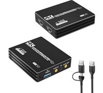 4K HDMI video ierakstīšanas karte, HDMI uz USB 3.0 ierakstīšanas karte straumēšanai un ierakstīšanai, 4K@60Hz ieeja caur 1080P@60Hz izeju, saderīga ar Switch/PS5/Xbox/PC/Kamera/Mac/OBS/XSplit