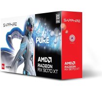 Sapphire Pure Radeon RX 9070 XT AMD 16 GB GDDR6 grafikas karte 16.384 MB SAPPHIRE PURE OC GBGrafikas kategorija: Spēļu augstas klases grafikas Ģimene: Modelis: RADEON Grafiskā atmiņa Izmērs: Interfeiss: