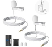 NEEWER 2 Pack Lavalier klēpja mikrofons saderīgs ar Rode Wireless GO II 2 DJI bezvadu mikrofona raidītāju, daudzvirzienu kondensatora klēpja mikrofons ar kabeli skatuves YouTube tiešraidei, CM5