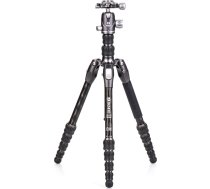 Benro oglekļa šķiedras Zero sērijas statīvs/monopods ar VX20 lodveida galvu, 5 kāju sekcijas, Twist kājas fiksatori, polsterēts somiņš (FRHN05CVX20), maksimālais augstums 139,5 cm