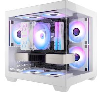 darkFlash ITX ITX datora korpuss, 3 PWM ARGB ventilators, datora korpuss, dubultais rūdītais stikls, ITX korpuss, mini izmērs, 240 mm AIO (C275P) (balts)