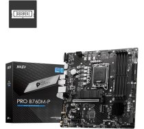MSI PRO B760M-P pamatplate, Micro-ATX - atbalsta 12, 13 un 14 paaudzes Intel Core procesorus, LGA 1700 - DDR5 Memory Boost 6800+MHz/OC, PCIe 4.0 x16 slots, M.2 Gen4 slots