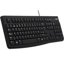 Logitech K120 Business vadu tastatūra Windows un Linux operētājsistēmām, USB ports, Silent Touch, izturīga, noturīga pret šļakatām, tastatūras statīvs, spāņu QWERTY izkārtojums