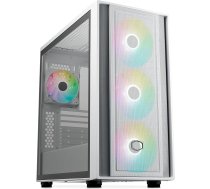 Cooler Master MasterBox 600 - E-ATX gaisa plūsmas korpuss ar aizmugurējo savienojumu MB un 420 mm radiatoru, 3 x 140 mm un 1 x 120 mm ARGB PWM ventilators, rūdīta stikla siena, USB 3.2 Gen 2x2 Type-C - balts