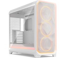Fractal Design Meshify 3XL Ambience Pro RGB White Tempered Glass Clear Tint spēļu datora korpuss - 2. paaudzes ARGB apgaismojums, izmantojot Adjust Pro Hub - trīs RGB Momentum 14 ventilatori komplektā