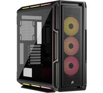 CORSAIR iCUE LINK 5000T LX RGB Mid-Tower ATX PC korpuss - 3x iepriekš uzstādīti LX120 RGB ventilatori, integrētas Aurora RGB gaismas lentes, plašs interjers, iCUE LINK ietver sistēmas centru - melns