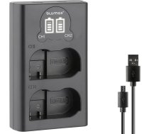 blumax Mini duДЃlais lДЃdД“tДЃjs Nikon EN-EL15c EN-EL15b EN-EL15a EN-EL15a EN-EL15 baterijДЃm - USB C/Micro USB lДЃdД“ЕЎanai - lДЃdД“tДЃjs Nikon Z8 Z7 II Z6 III Zf