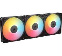 CORSAIR RS120-R ARGB 120 mm PWM reversais ventilators - reversais rotors, +5V ARGB savienotāji, 8 RGB LED, augsts statiskais spiediens, Daisy Chain, magnētiskais statiskais gultnis, nulles apgriezienu ātruma režīms - trīskāršs komplekts - melns