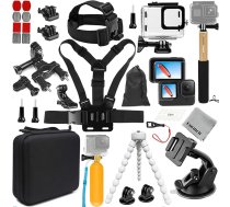 Gurmoir Essential piederumu komplekts ar ūdensnecaurlaidīgu futrālīti Gopro Hero 12/Hero 11/Hero 10/Hero 9 Black, rīcības kameru video piederumu komplekts GoPro 12/11/10/9 (PT10)