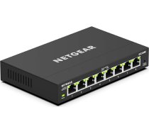 NETGEAR GS308E Pārvaldāms 8 portu Gigabit Ethernet LAN komutators Plus (Plug-and-Play Netzwerk Switch Managed, IGMP Snooping, QoS, VLAN, lüfterlos, Robustes Metallgehääuse), melns (melns)