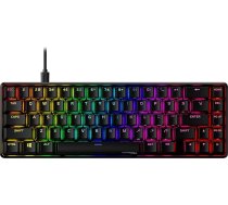 HyperX Alloy Origins 65 mehāniskā spēļu tastatūra, QWERTY amerikāņu izkārtojums, 65% formas faktors, HyperX sarkanais slēdzis, PBT Double-Shot taustiņu vāciņi, RGB apgaismojums, noņemams USB-C kabelis, melns