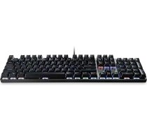 MediaRange Gaming sērijas MRGS101 vadu mehāniskā spēļu tastatūra ar 104 taustiņiem un 14 krāsu režīmiem, QWERTZ (DE/at/CH), melna/sudraba krāsa