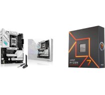 ASUS ROG Strix B650E-A Gaming WiFi pamatplate Socket AMD AM5 (12+2 barošanas pakāpes, USB 3.2 Gen 2x2 Type-C, PCIe 5.0, Q-Release, WiFi 6E, Aura Sync) + 5 7600X procesors 4,7 GHz 32 MB L3 Box