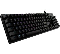 Logitech G512 mehāniskā spēļu klaviatūra, GX-Red lineārie slēdži, LIGHTSYNC RGB apgaismojums, USB cilpa, alumīnija korpuss, programmējami F- taustiņi, ASV QWERTY izkārtojums, melns