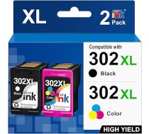 Starink atjaunotas, savietojamas ar HP 302XL 302 XL kasetnes printeriem HP Envy 4520 4525 4524 4527 HP Officejet 3833 4658 3834 3830 3831 HP Deskjet 3630 2130 3636 1110 3633(melna/krāsaina)