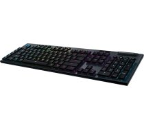 Logitech G915 LIGHT SPEED bezvadu mehāniskā spēļu klaviatūra, Clicky GL pogas slēdzis ar zema profila LIGHTSYNC RGB, skandināvu izkārtojums, oglekļa krāsā