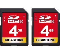 Gigastone 2 x 4 GB 4. klases SDHC atmiņas karte foto, video, mūzika, balss faili, spoguļkameras, DSC, videokameras, ierakstīšanas ierīces, atskaņošanas ierīces, PC, Mac, POS