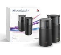 HUAWEI WiFi Mesh X1 Pro maršrutētājs (2 komplektā), 3,6 Gbps, Dual Band WLAN 7, Cross-Level Power Antenna, četri 2,5 GE porti, estētisks dizains, bez DSL funkcijas, spēlēšanai, 30 mēnešu garantija