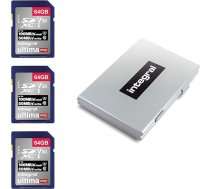 Integral 64GB 3 gab. SD karte 4K Ultra HD video, ātrgaitas SDXC V30 UHS-I U3 Class 10 atmiņas karte ar ātrumu līdz 100MB/s, krāsa var atšķirties