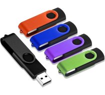 USB zibatmiņas karte 64 GB, JBOS Flash Memory Stick 64 GB 5 Pack USB 2.0 Rotate Metal Fast Speed USB Flash Drive, USB zibatmiņas karte, daudzkrāsaina