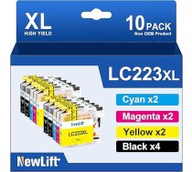 LC223XL printeru kasetnes saderīgas ar Brother LC223XL LC223XL LC223 printeru kasetnes Brother MFC J5320DW kasetnes saderīgas ar Brother DCP-J4120DW J4420DW J480DW J880DW J4620DW (10 gab.)