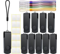 Uflatek 10 gab. 8GB zibatmiņas disks melns USB 2.0 Memory Stick Swivel Foldable Flash Drive ātrgaitas metāla pildspalvu diski ārējā datu glabāšana ar aukliņām