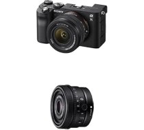 Sony Alpha 7C bezspoguļa bezspoguļa E-Mount pilna kadra digitālais fotoaparāts ILCE-7C (24,2 MP, 7,5 cm (3 collu) skārienjūtīgais displejs, reāllaika AF) ar 28-60 mm un 40 mm f2,5 objektīviem - melns