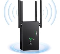 WLAN atkārtotājs WLAN pastiprinātājs 1200 Mbit/s divjoslu 2,4 GHz + 5 GHz WiFi pastiprinātājs ar atkārtotāja/maršrutētāja/pieejas punkta režīmu, 4 antenas, vienkārša uzstādīšana, WiFi diapazona paplašinātājs ar LAN/WAN portu