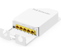 Āra Gigabit PoE caurlaides slēdzis, 1 PoE ieejas un 4 PoE izejas pagarinātājs, IEEE802.3af/at/bt PoE strāvas padeve 90 W, 10/100/1000Mbps Ethernet, sienas montāža, ūdensizturīgs, Plug and Play