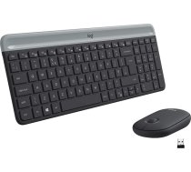 Logitech MK470 Combo Slim bezvadu tastatūras un peles komplekts, 2,4 GHz savienojums, izmantojot nano USB uztvērēju, 10 m diapazons, 18 mēnešu akumulatora darbības laiks, PC / klēpjdators, Beļģu AZERTY izkārtojums - balta / White