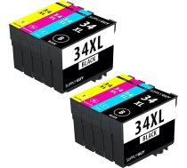 Supply Guy 8 printeru kasetnes, kas saderīgas ar Epson 34XL / 34 XL Multipack, kas piemērotas WF-3700 WF-3720dw WF-3720dwf WF-3720 WF-3720dwf WF-3720 WF-3725dwf