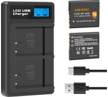 Shentec LCD Li-Ion akumulatora lādētājs NP-BN1 un LCD USB lādētājs priekš Sony Cyber-Shot DSC-W800, DSC-WX220, DSC-W830, DSC-W810, Sony DSC-QX30, DSC-QX100, DSC -QX10