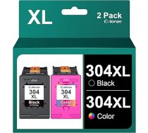 Coloran 304XL Multipack saderīgs ar HP 304 printeru kasetnēm priekš HP Envy 5030 5010 5000 5032 5020 HP DeskJet 2600 2620 2620 2630 2633 3750 3762 3700 3720 3730 3 3733 (2 iepakojumi melni, krāsaini)